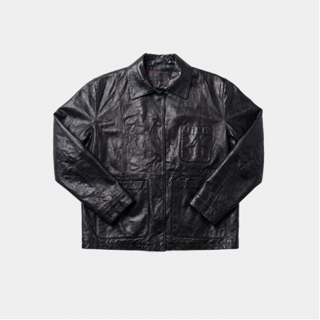 Куртка Algebraic Average Vintage Leather Oversized Jacket Black