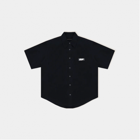 Рубашка MasonPrince Oversized Metal Label Short Sleeve Shirt Navy