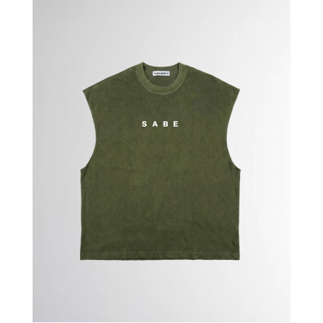 Футболка без рукавов Sabe Sleeveless T-shirt White Logo Green
