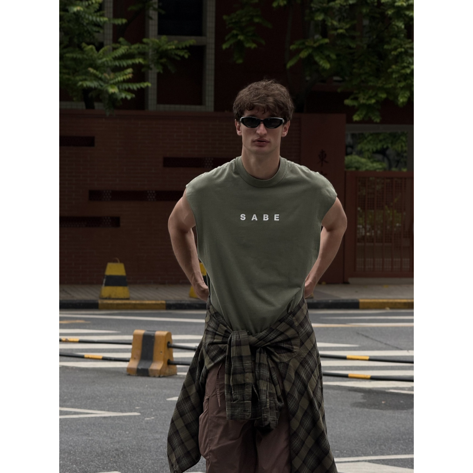 Футболка без рукавов Sabe Sleeveless T-shirt White Logo Green