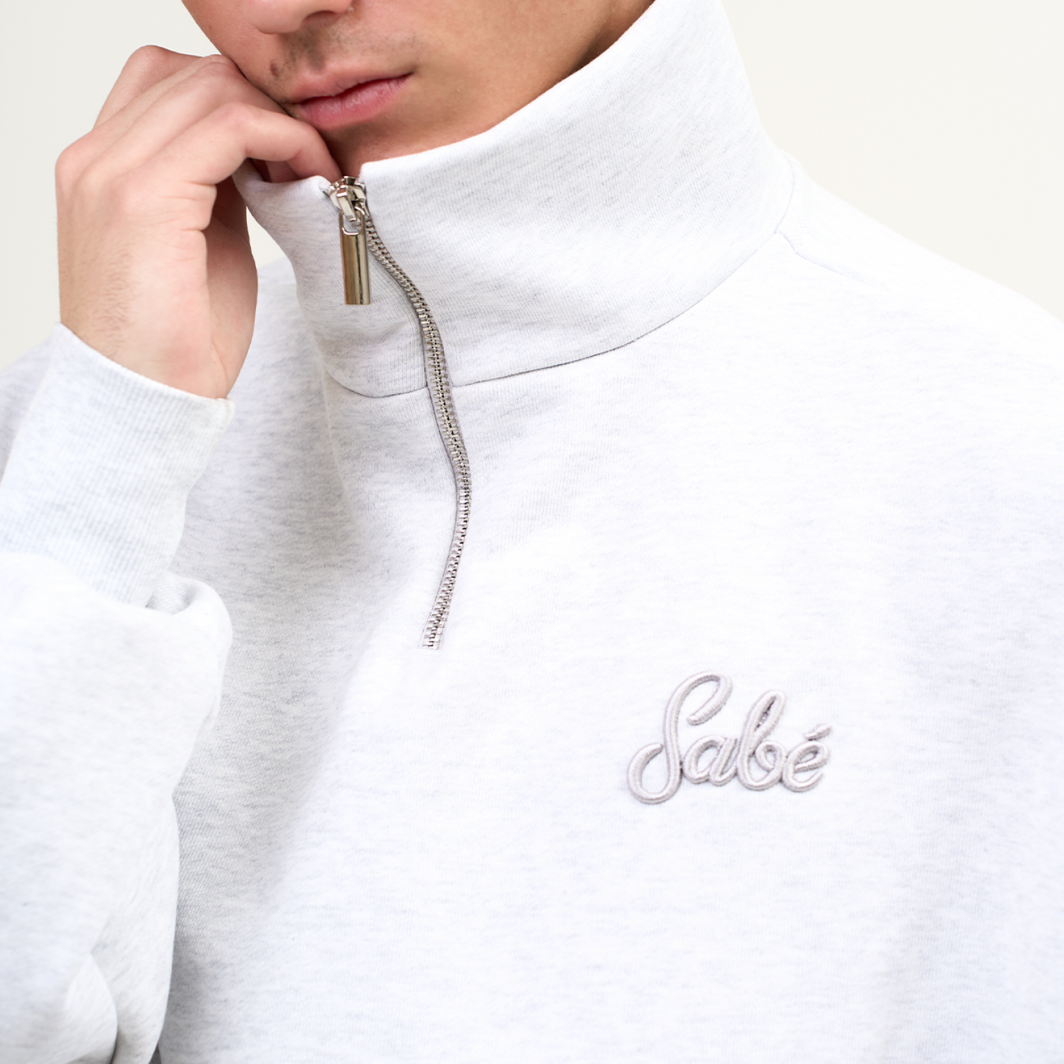 Зип-анорак Sabe Paris Cotton 3D Logo Half-Zip Heather Grey