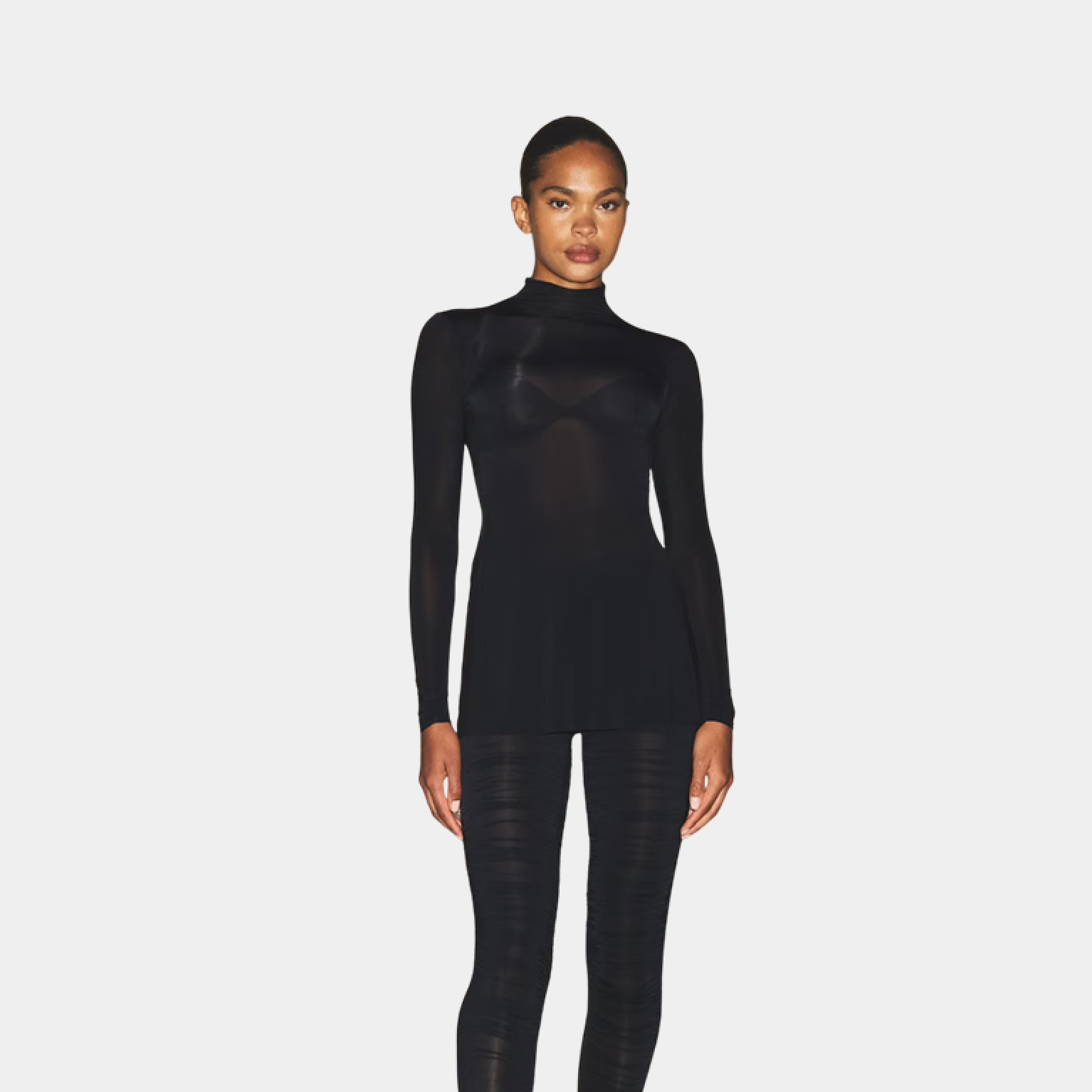 Туника SKIMS Mock Neck Tunic Obsidian