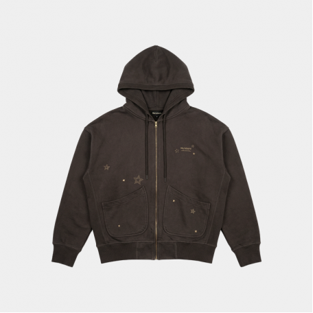 Зип-худи MoroMoro Embroidered Star Stud Hoodie Brown