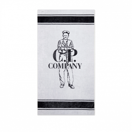 C.P.Company British Sailor Graphic Towel Beach White/Navy