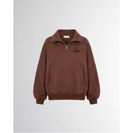 Зип-анорак Sabe Paris Cotton 3D Logo Half-Zip Brown