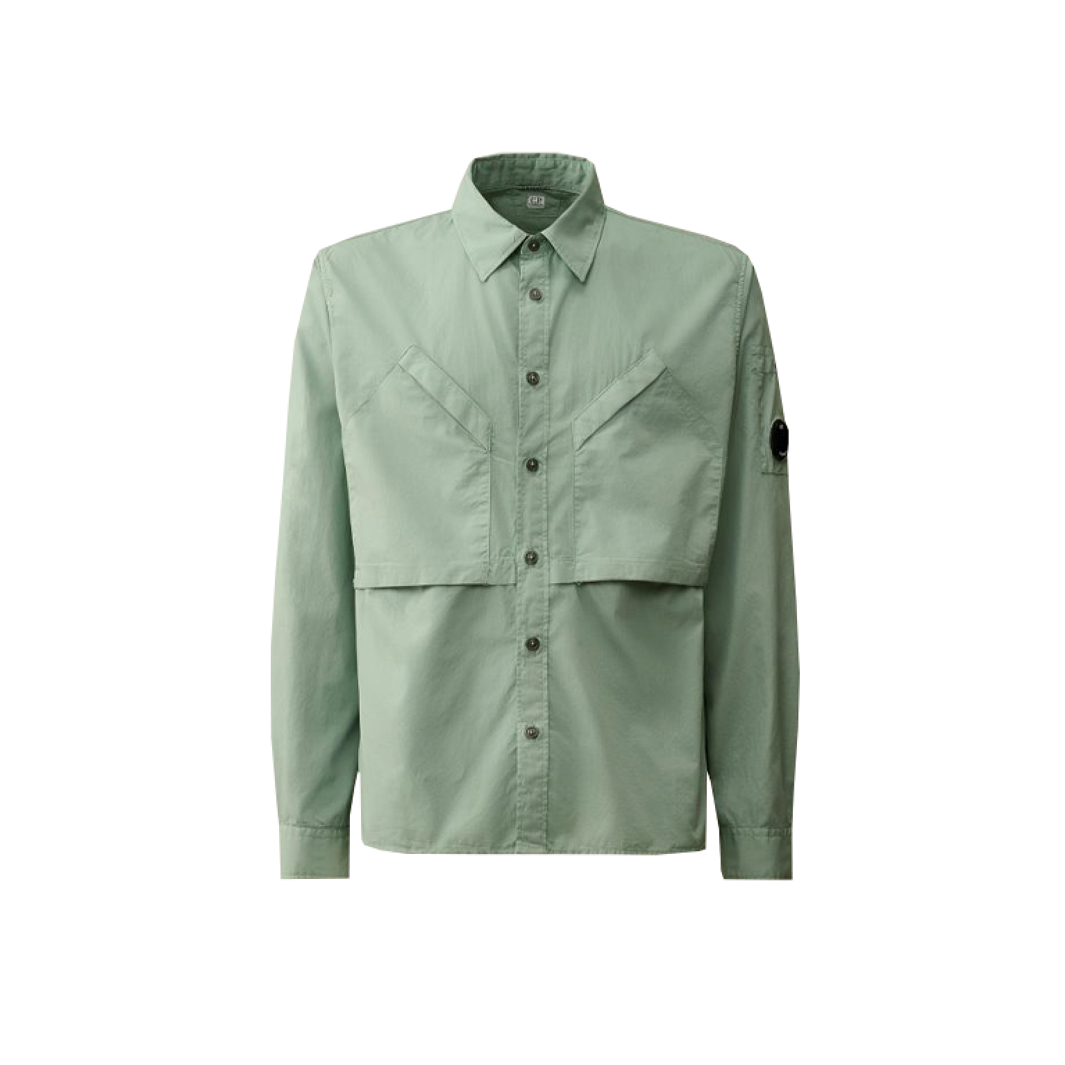 C.P.Company Rip-Stop Cotton Utility Long Sleeve Shirts Emerald