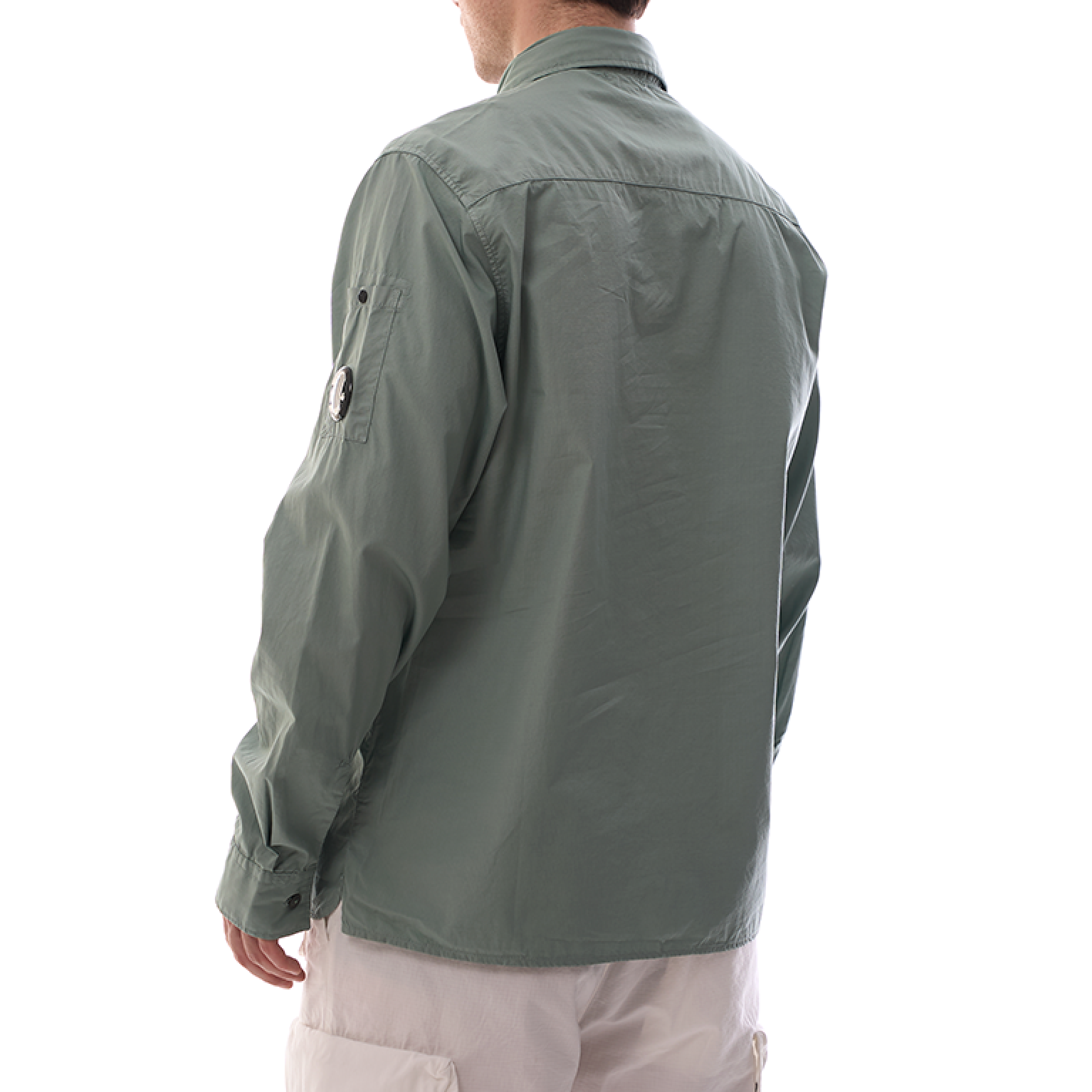 C.P.Company Rip-Stop Cotton Utility Long Sleeve Shirts Emerald
