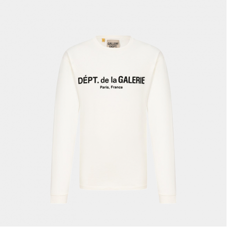 Лонгслив Gallery Dept French Logo Lux Long Sleeve Tee Washed Cream