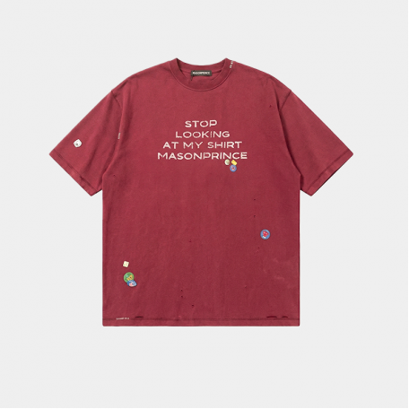 Футболка MasonPrince Stop Looking At My Shirt Burgundy