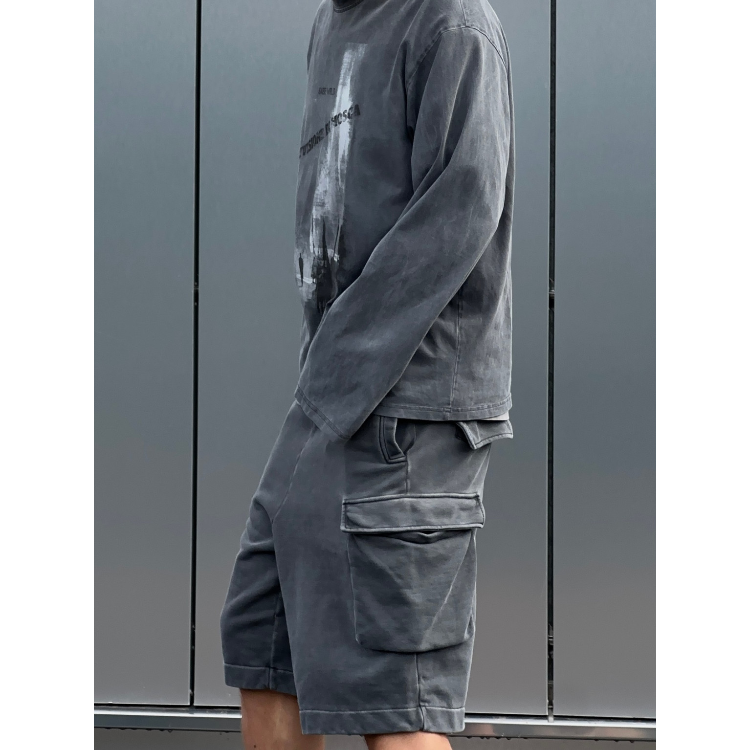 Шорты Sabe Shorts Acid Wash Dark Grey