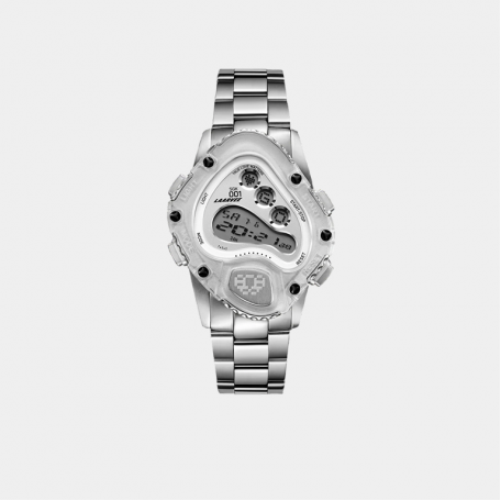 Часы LAARVEE SGK001 Silver Precision Steel: White Bezel & White Dial
