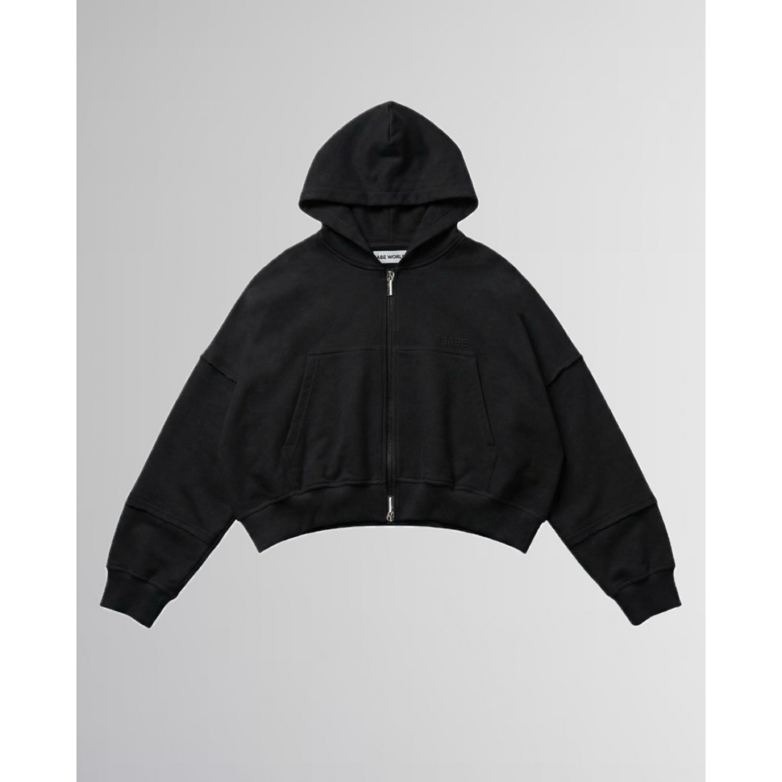 Зип-худи Sabe Logo Cropped Zip-Up Hoodie Black