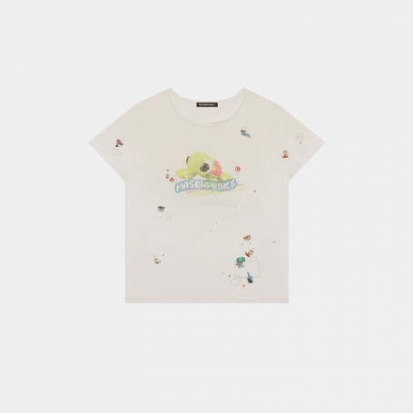 Футболка MasonPrince Resort Sea Turtle Expert Off-Shoulder T-Shirt White